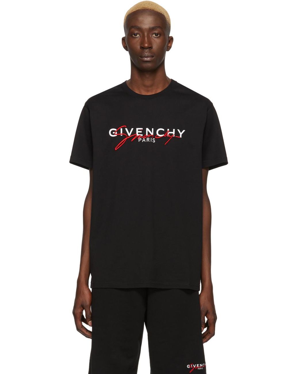 græsplæne melodisk Bugsering Givenchy Black Signature Print T-shirt in Red for Men | Lyst