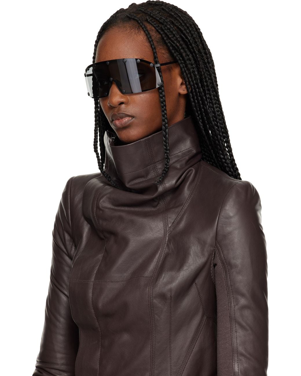 Rick Owens Black Temple Shielding Sunglasses