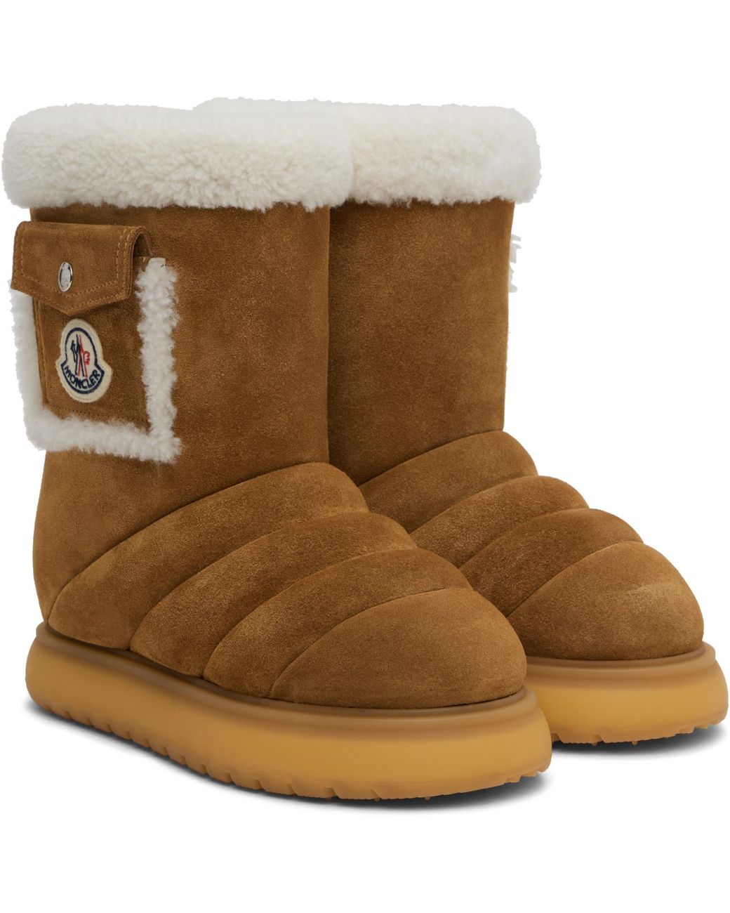 Moncler Brown Gaia Pocket Mid Snow Boots