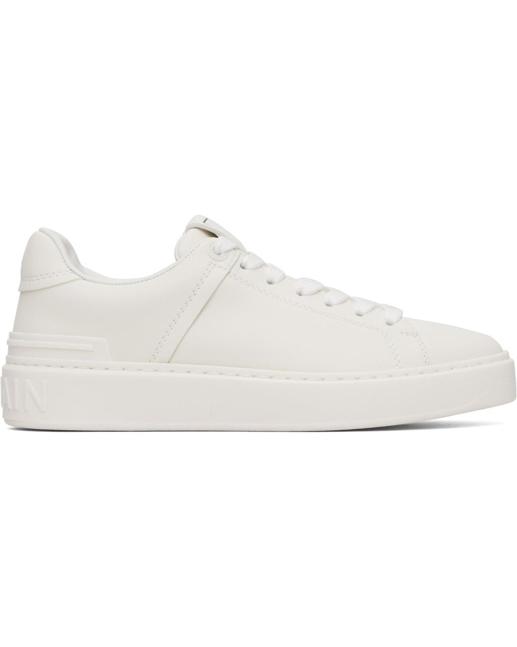 Balmain White B-Court Calfskin Sneakers for men