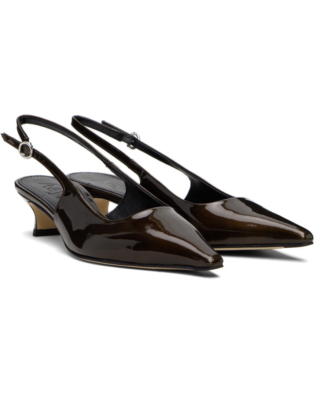 Aeyde Black Catrina Patent Leather Heels