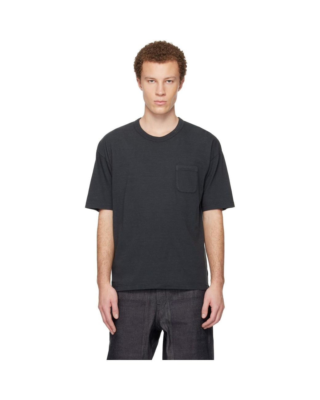 Visvim Black Jumbo S/S Dmgd T-Shirt for men