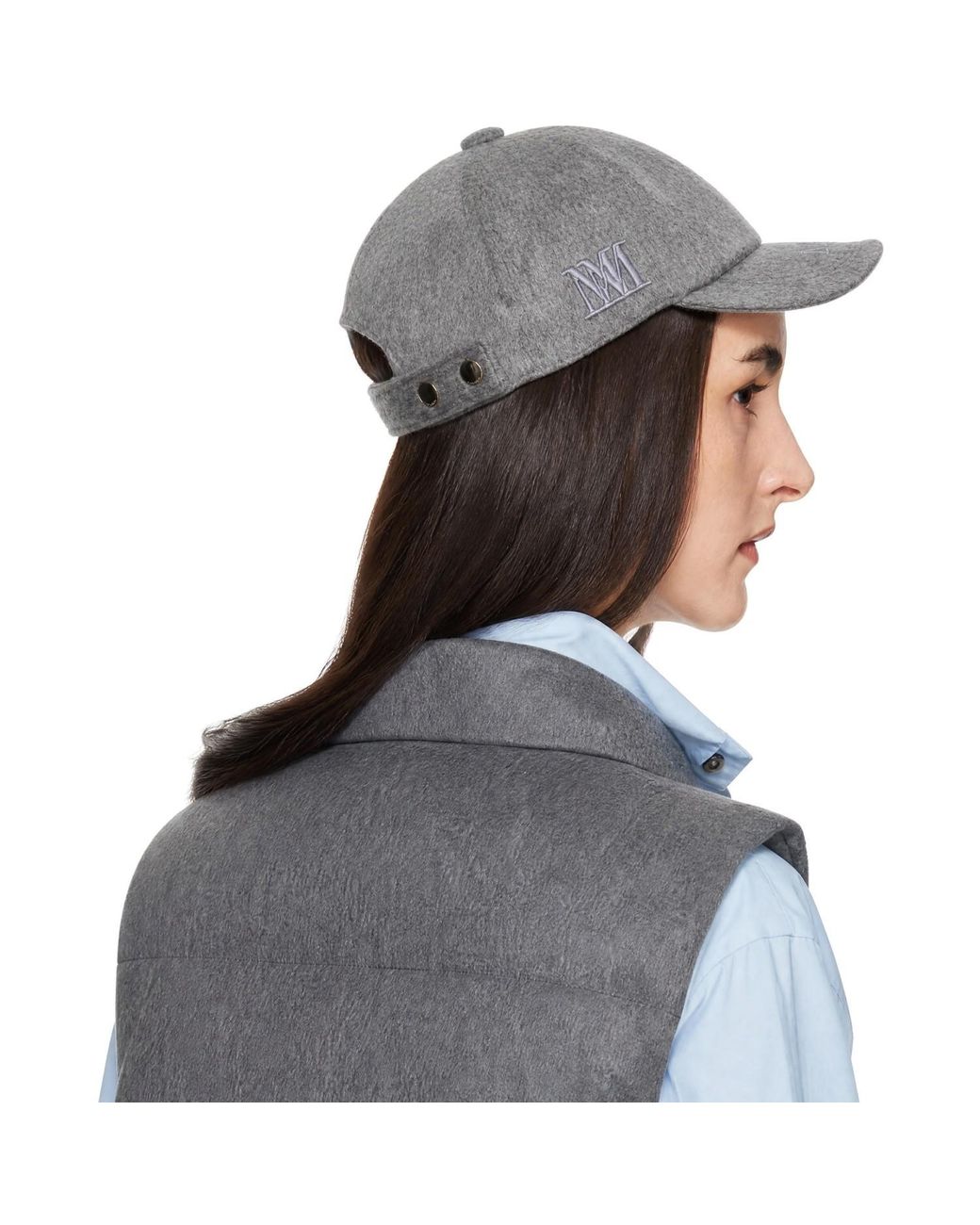 Max Mara Blue Lancia Embroidered Logo Cap