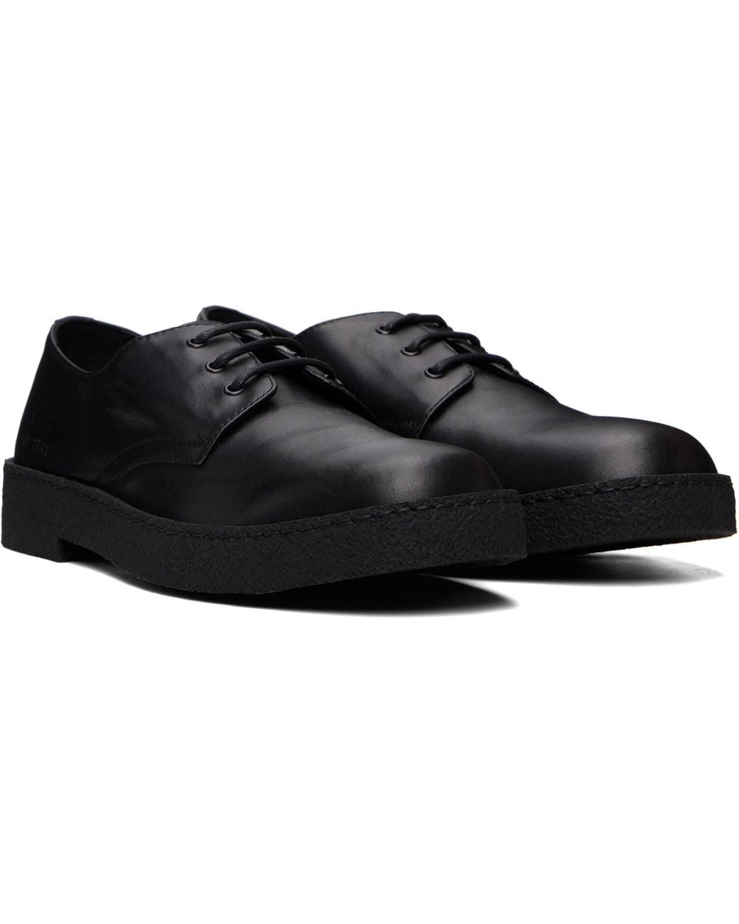 Common Projects Black Leather Rubber Sole Derbys for men