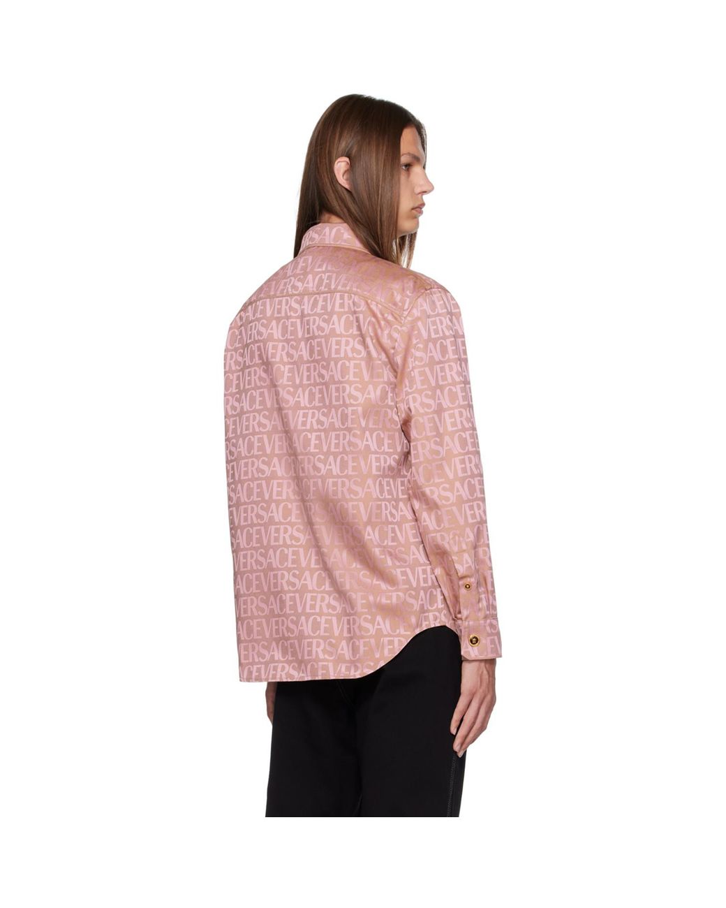 Versace Pink Allover Shirt for men