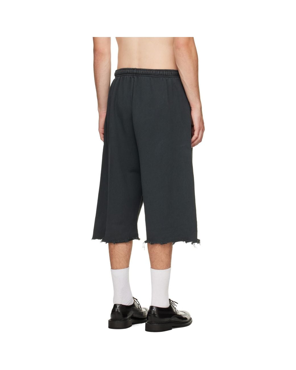 Willy Chavarria Gray 'Chavarria Community Center' Distressed Shorts for men