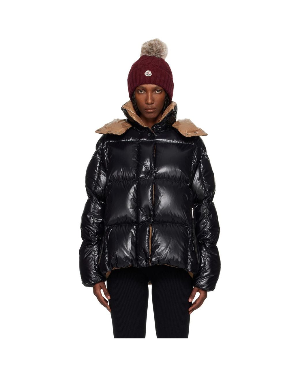 Moncler Black Parana Hooded Short Down Jacket