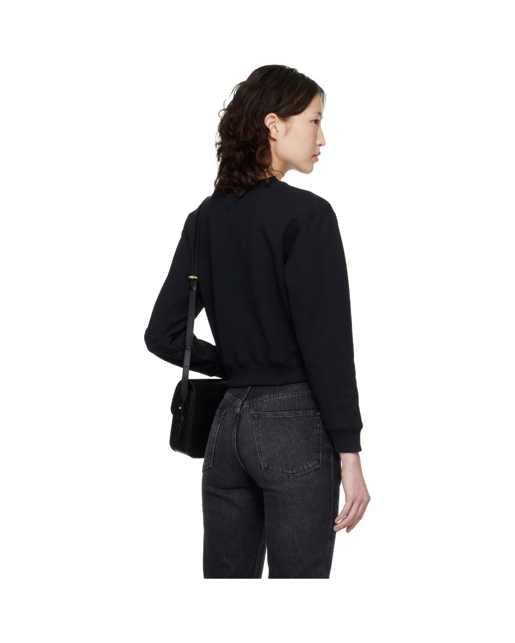 Maison Kitsuné Black Paris' Cropped Sweatshirt