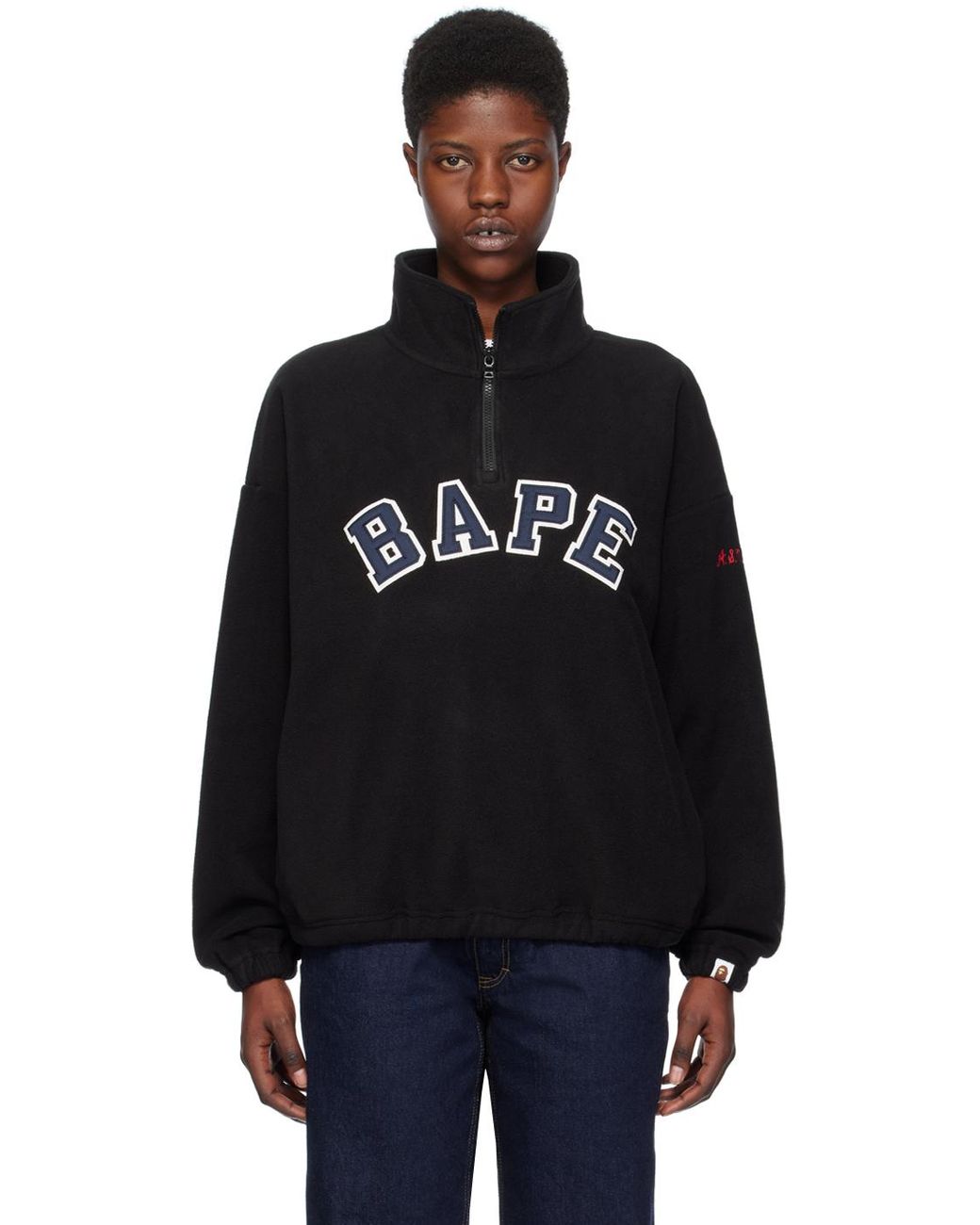 【希少】APE  PATTERN ZIP SWEAT SHIRT L a-bathing-ape-Black-Zip-up-