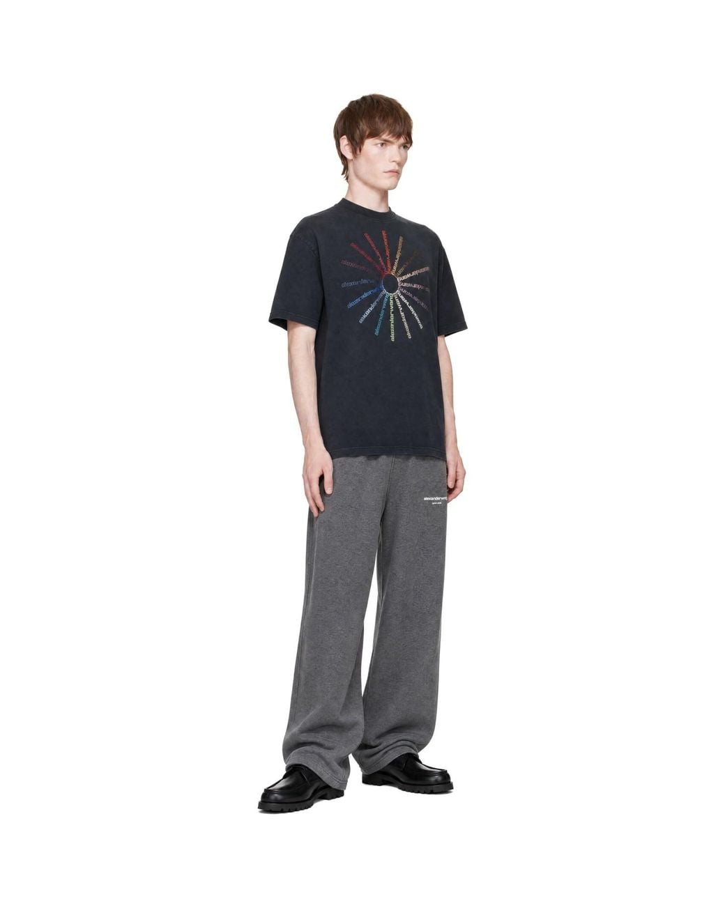 Alexander Wang Black Crystal Hotfix Pinwheel T-Shirt for men