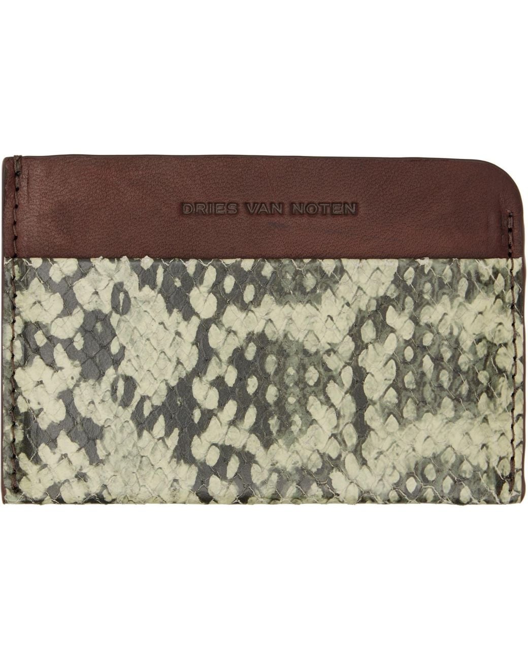 Dries Van Noten Metallic Calfskin Card Holder for men