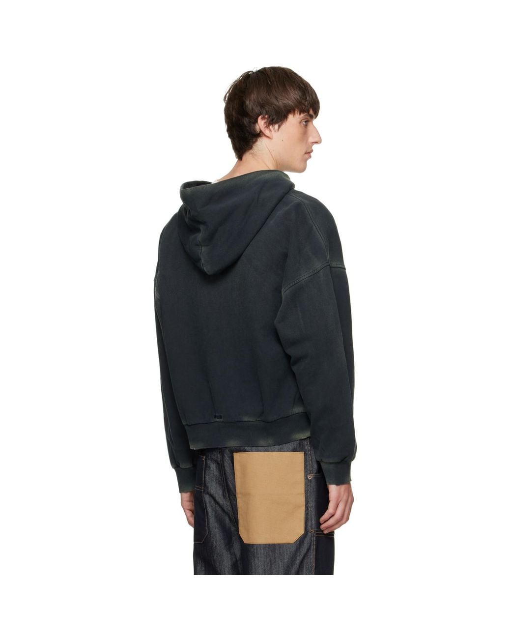 we11done Black Anniversary Teddy Zip-Up Hoodie for men