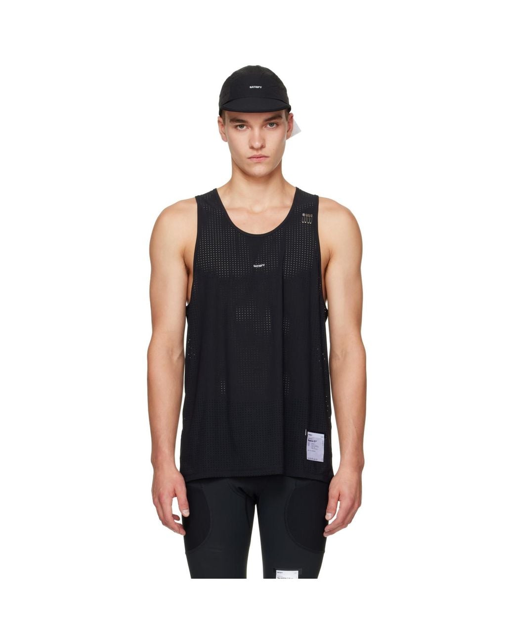 Satisfy Black Space-O Running Top for men