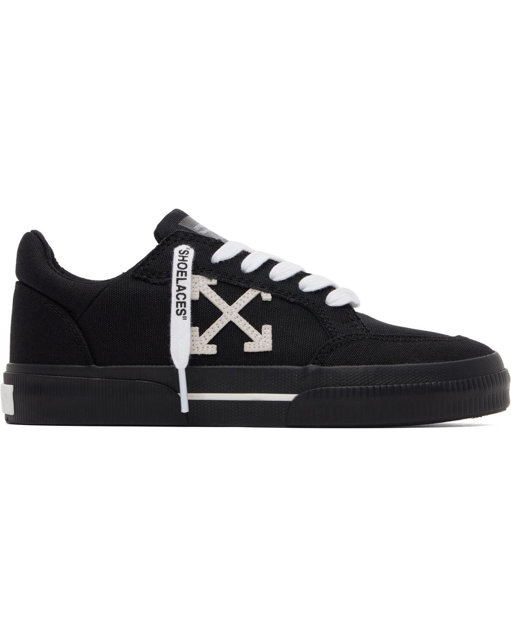 Off-White c/o Virgil Abloh Black Vulcanized Low Canvas Sneakers