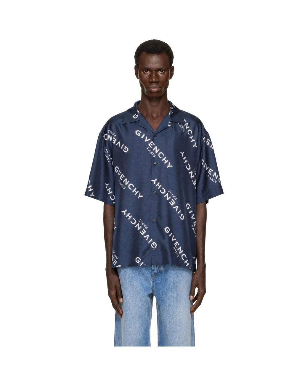 Givenchy Blue Bowling Shirt for men