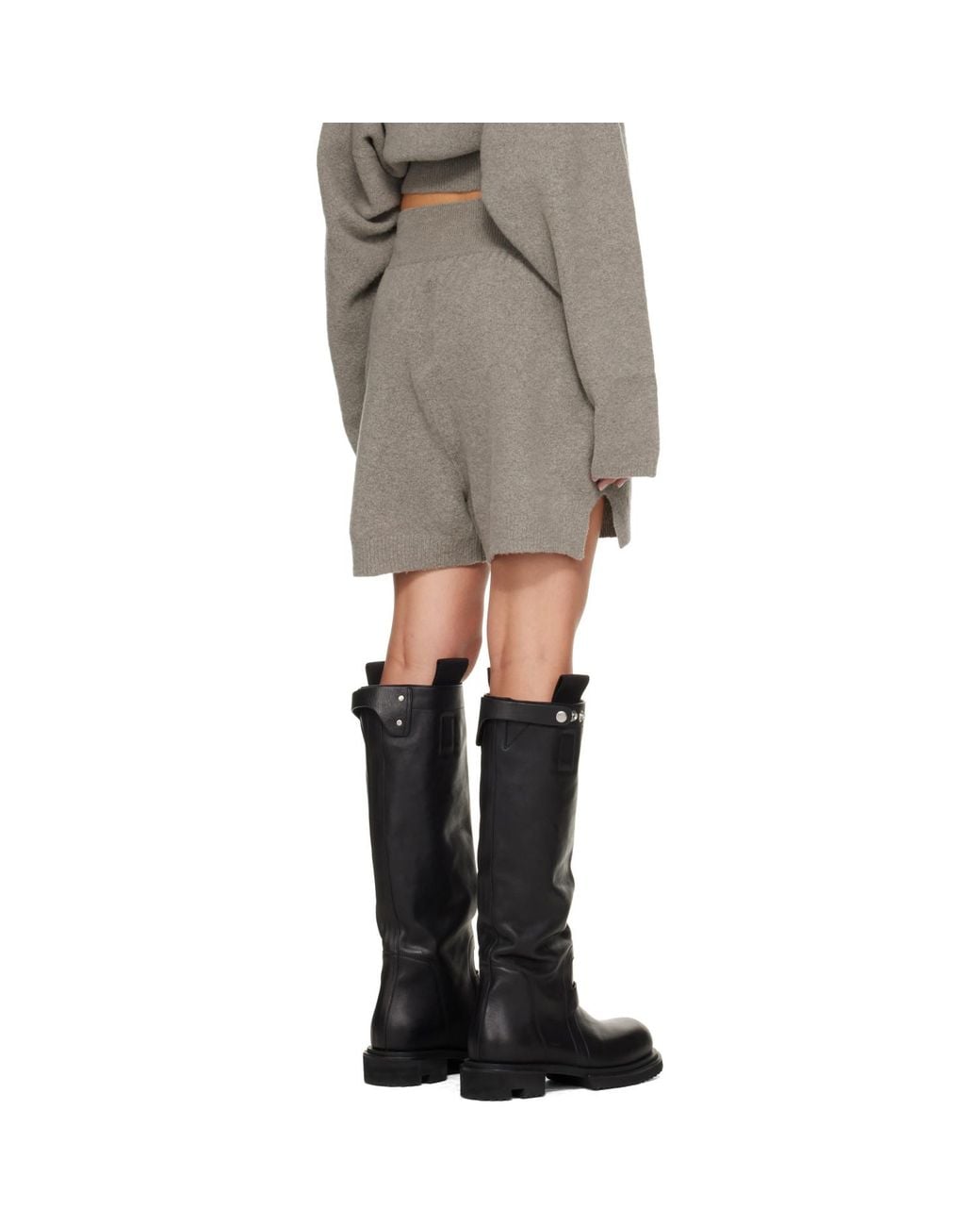 Rick Owens Gray Tower Cashmere Shorts