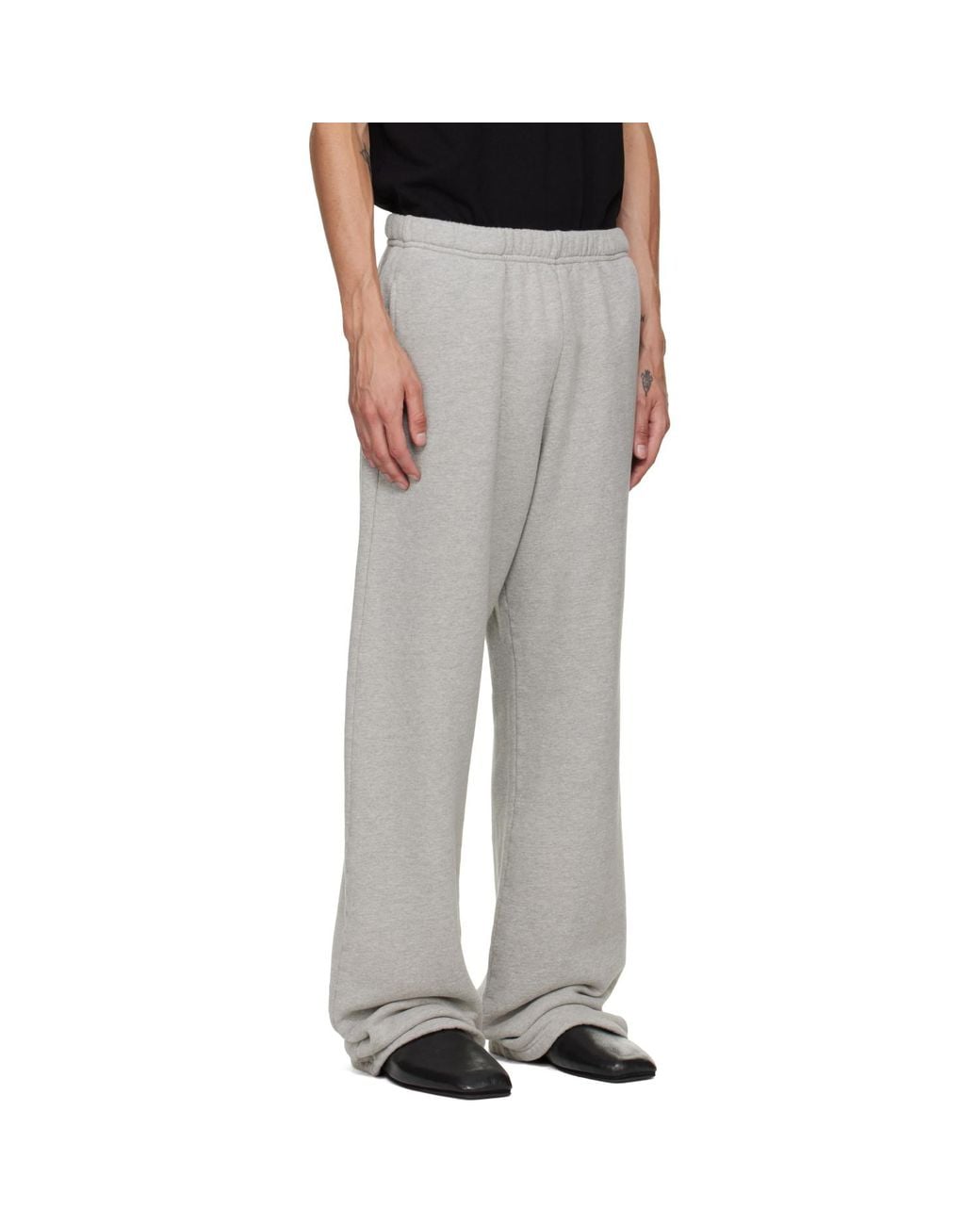 Les Tien Gray Heavyweight Puddle Sweatpants for men