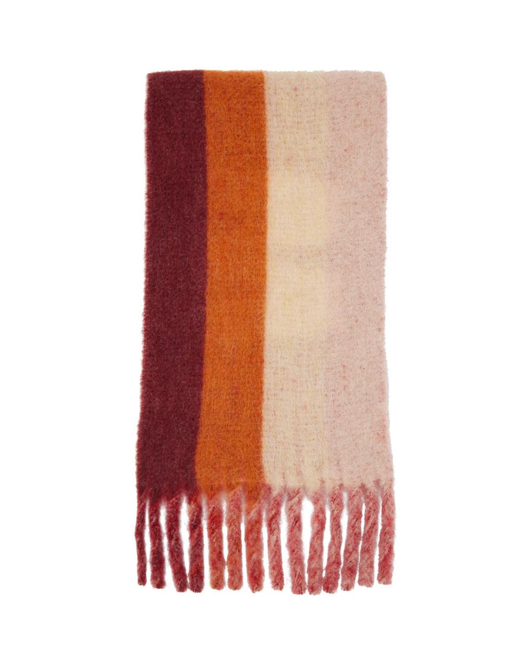 Marni Red Pink Fringed Scarf for men