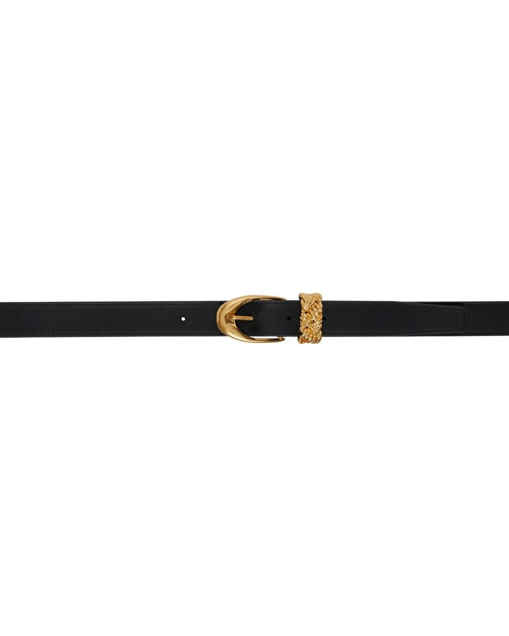 Bottega Veneta Black Intreccio Loop Belt