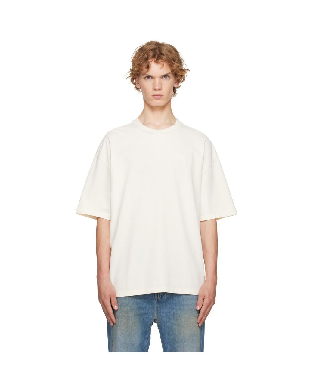 Amiri White Off- Bandana Patch Oversized T-Shirt for men
