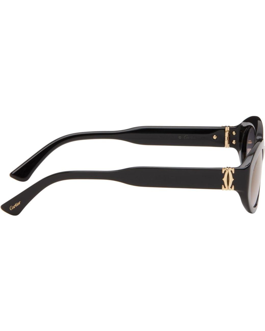 Cartier Brown Signature C Oval Acetate Sunglasses