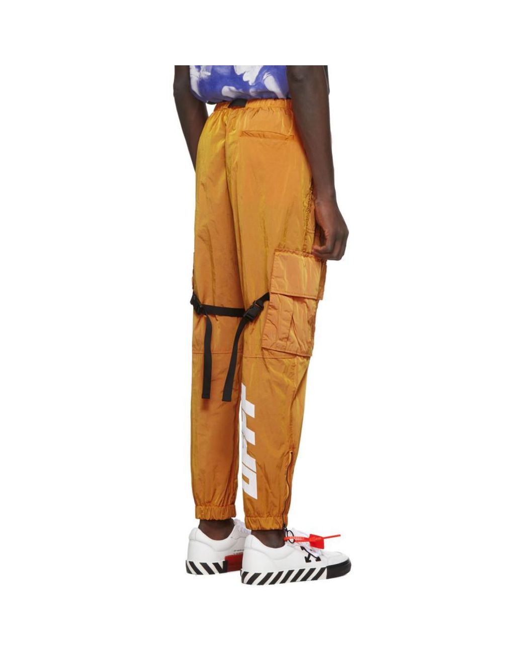 Off-White c/o Virgil Abloh Orange Parachute Cargo Pants for Men | Lyst