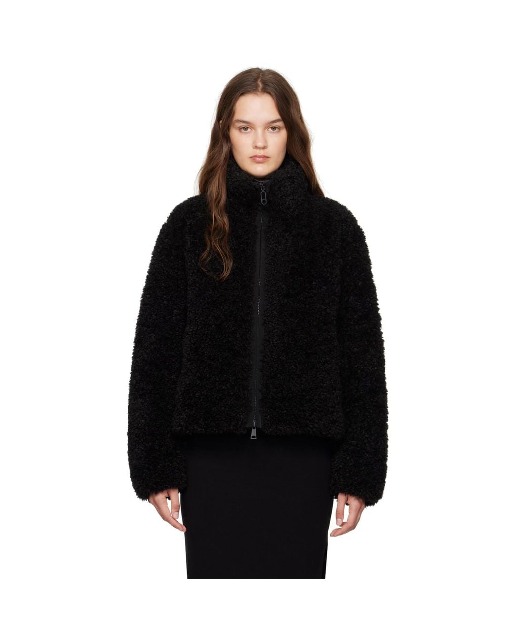 Moncler Black Bridoire Faux-Shearling Down Jacket