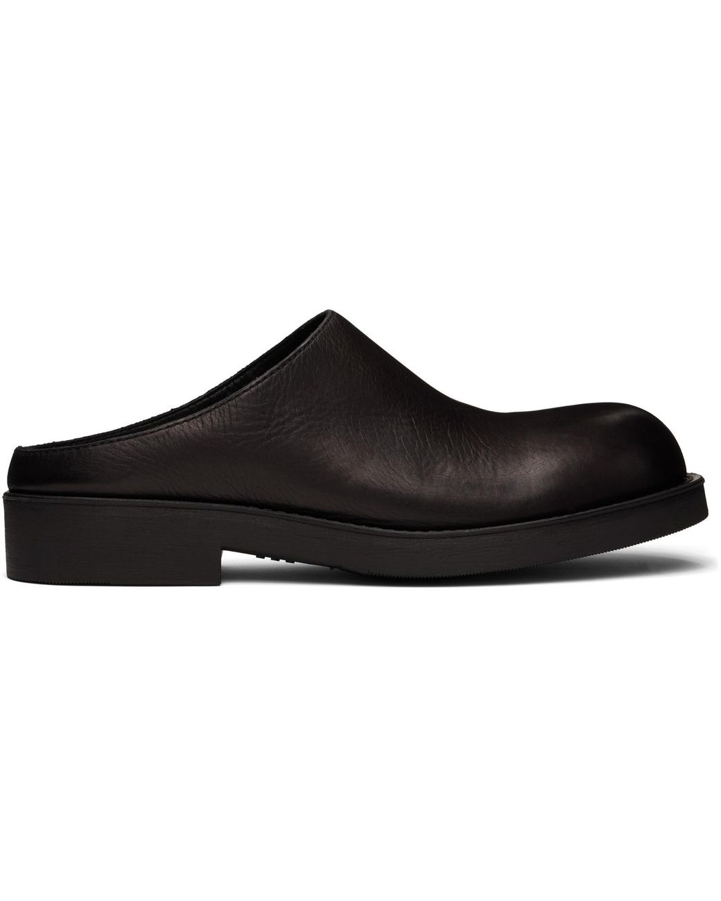 MM6 by Maison Margiela Black Leather Biker Mule Loafers for men