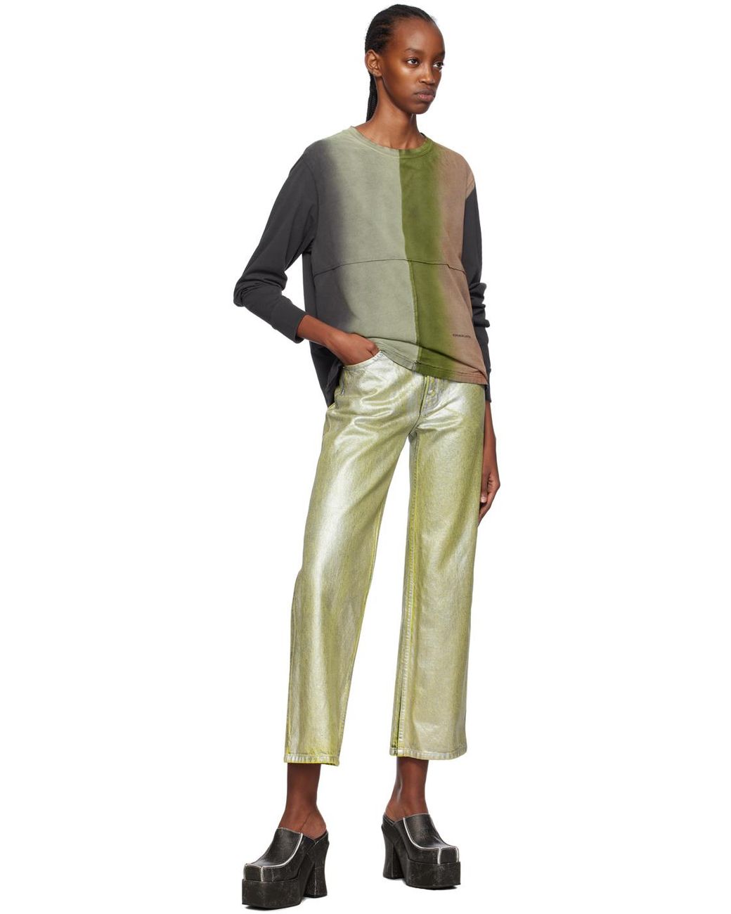 【関税込み】Eckhaus Latta マルチカラー Lapped 長袖Tシャツ Eckhaus Latta Lapped Long Sleeve Tee Oil – Très Bien