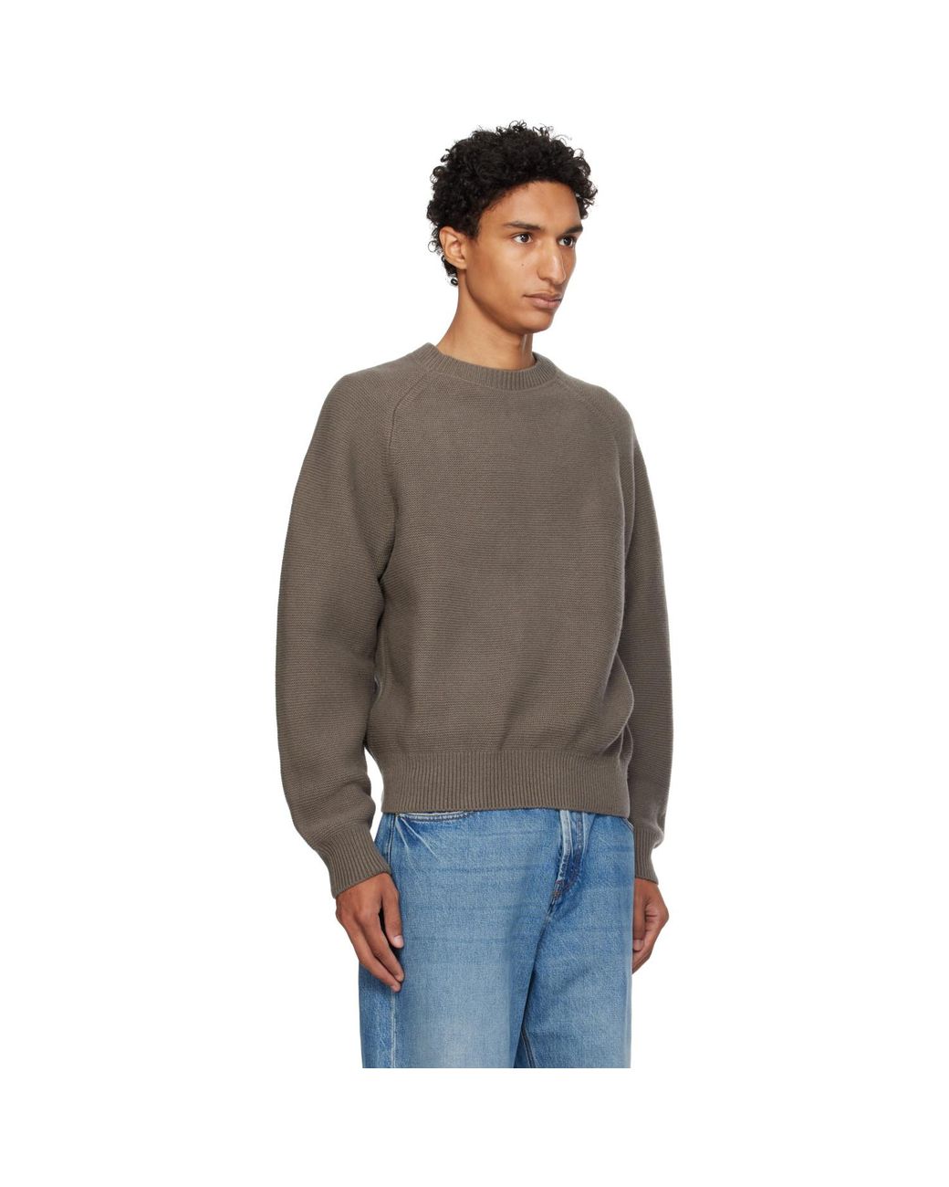 Lady White Co. Brown Taupe Raglan Link Sweater for men