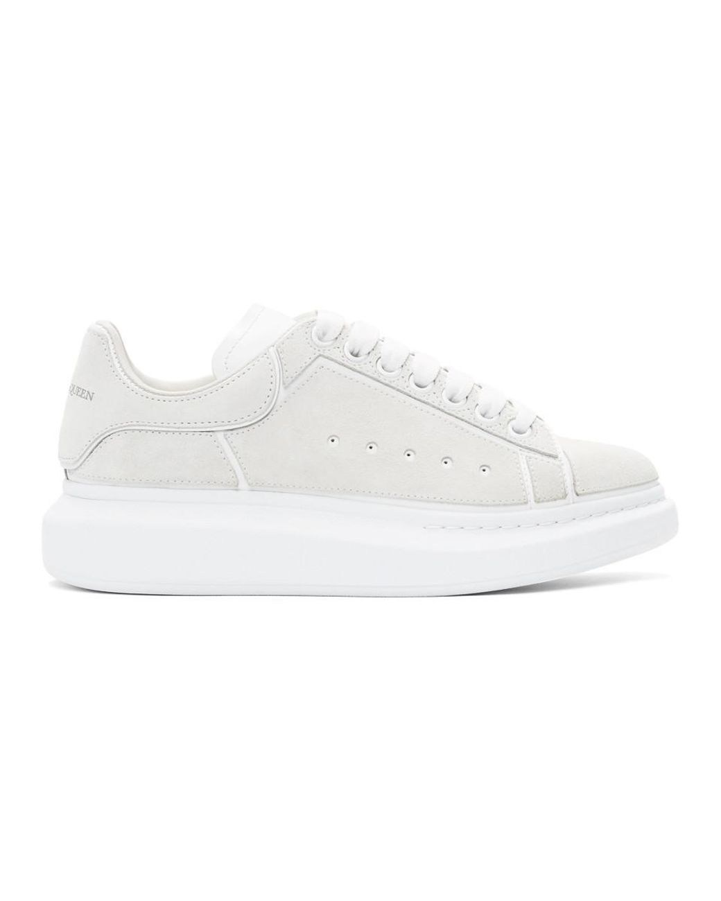 Alexander McQueen Leather White And Grey Suede Paneled Oversized ...