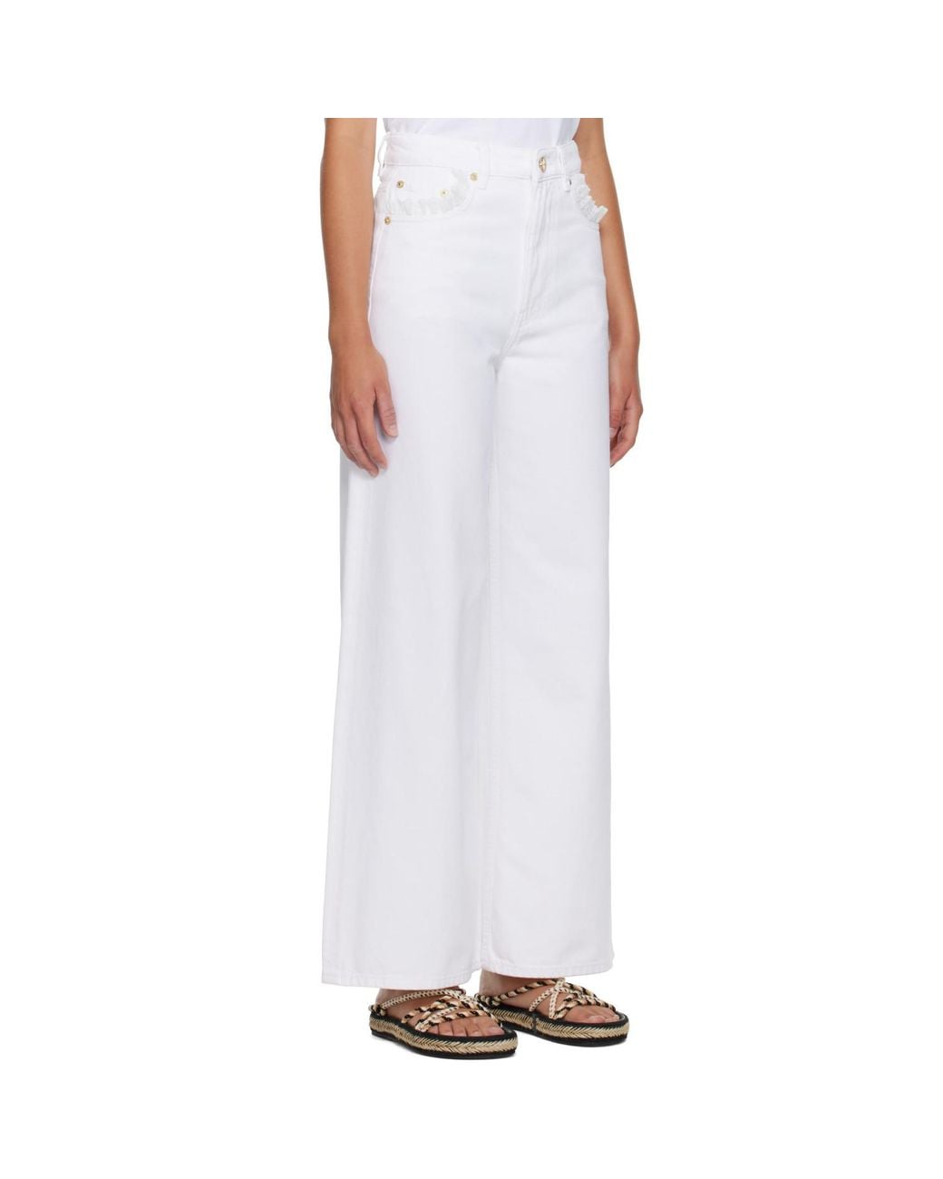 Ganni White Lari Straight Jeans