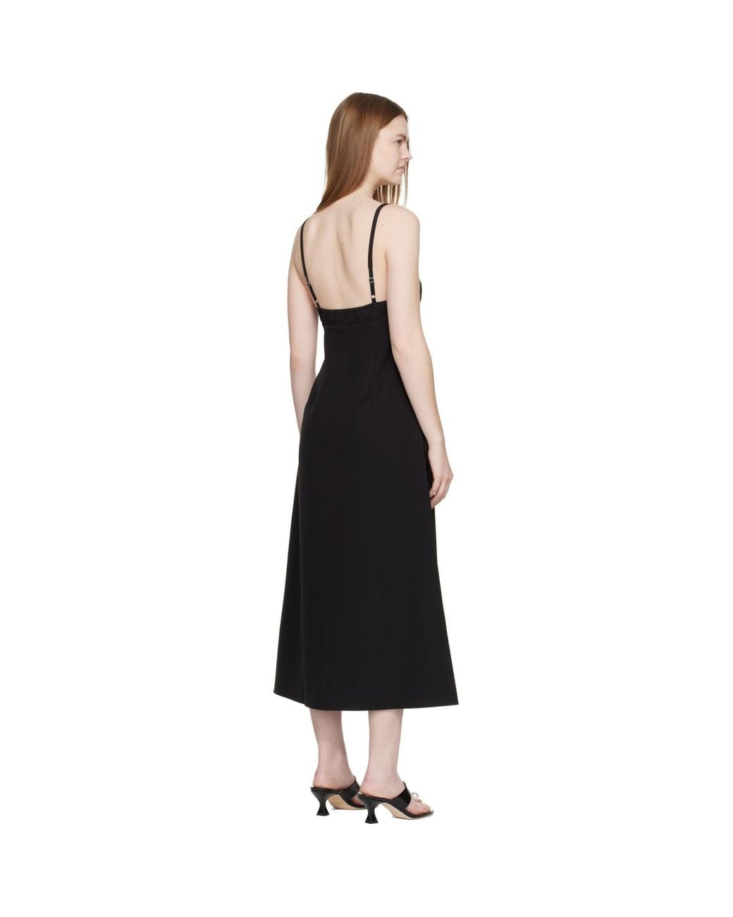 Sandy Liang Black Pilton Midi Dress