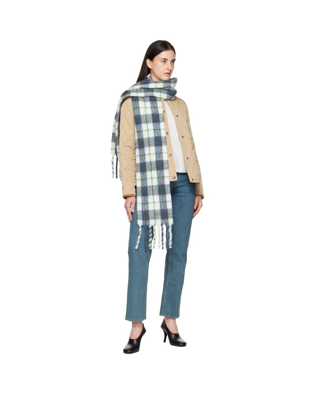 Burberry Blue Small Check Scarf