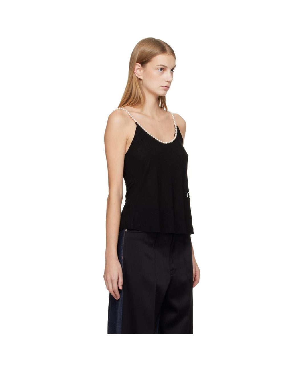 Stella McCartney Black Pearl Embroidery Top