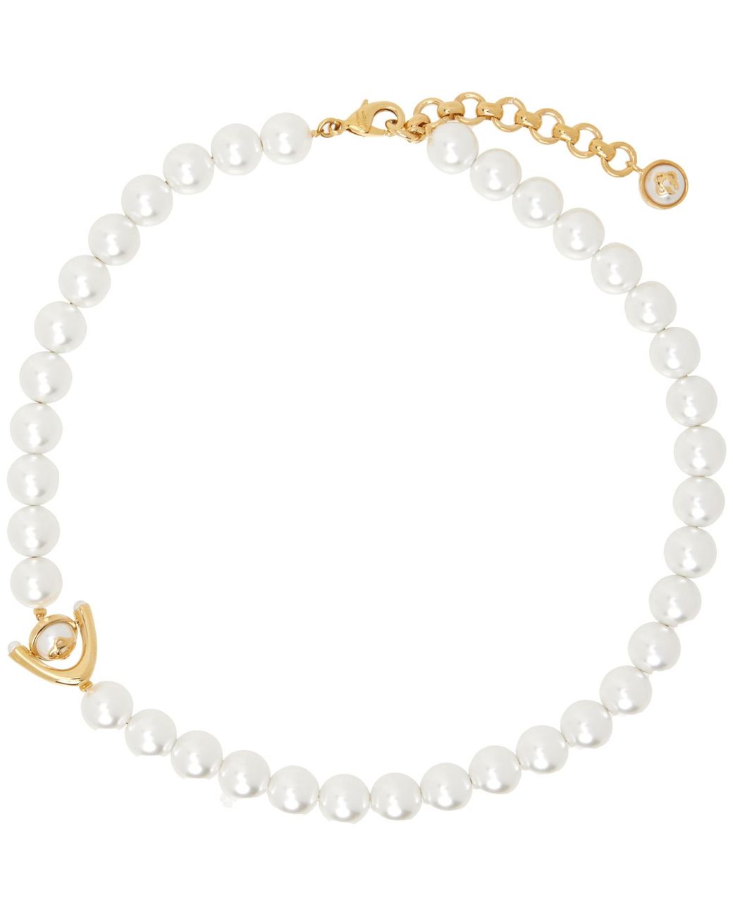 Casablanca White Lotus Faux-Pearl Necklace
