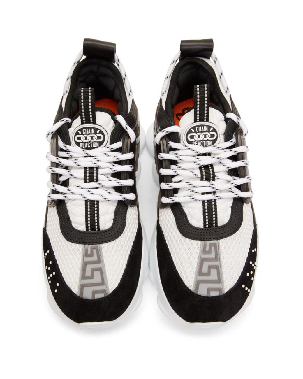 Versace Chain Reaction Medusa Mens Black White Sneakers Shoes -    White shoes sneakers, Black and white sneakers, Black and white man