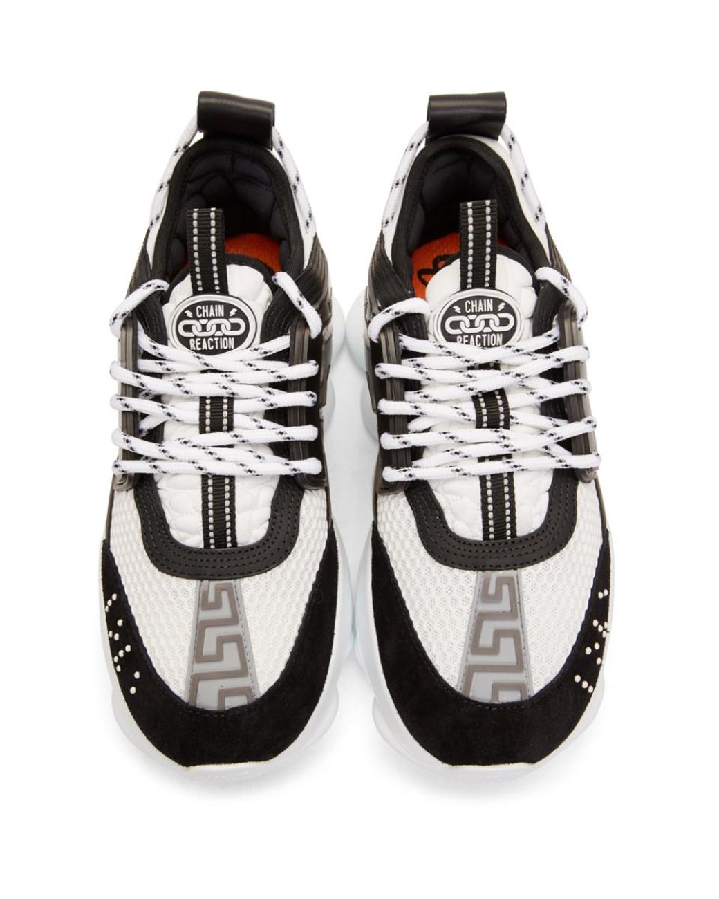 VERSACE: Chain Reaction sneakers in mesh and leather - Black