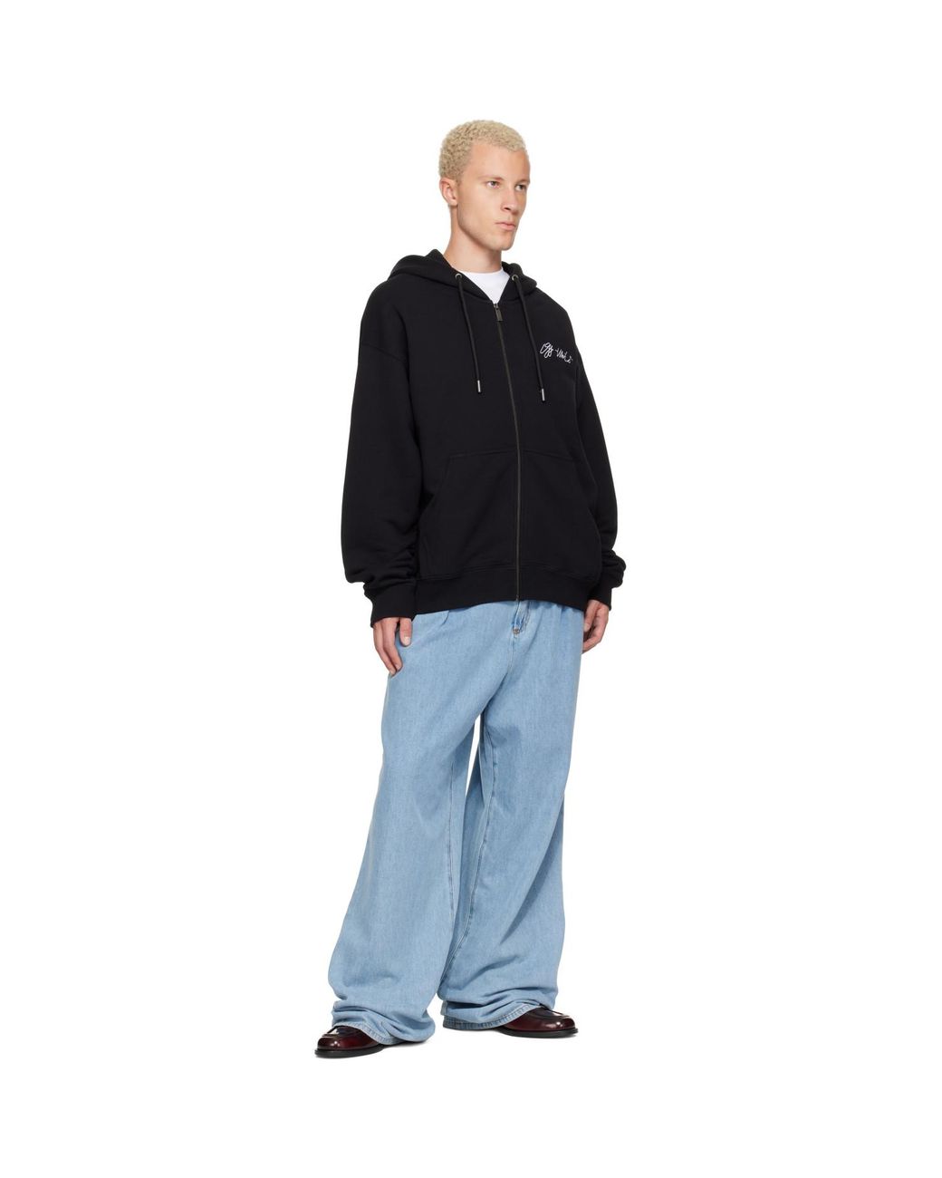 Off-White c/o Virgil Abloh Black Mercy Scribble Skate Zip Hoodie for men