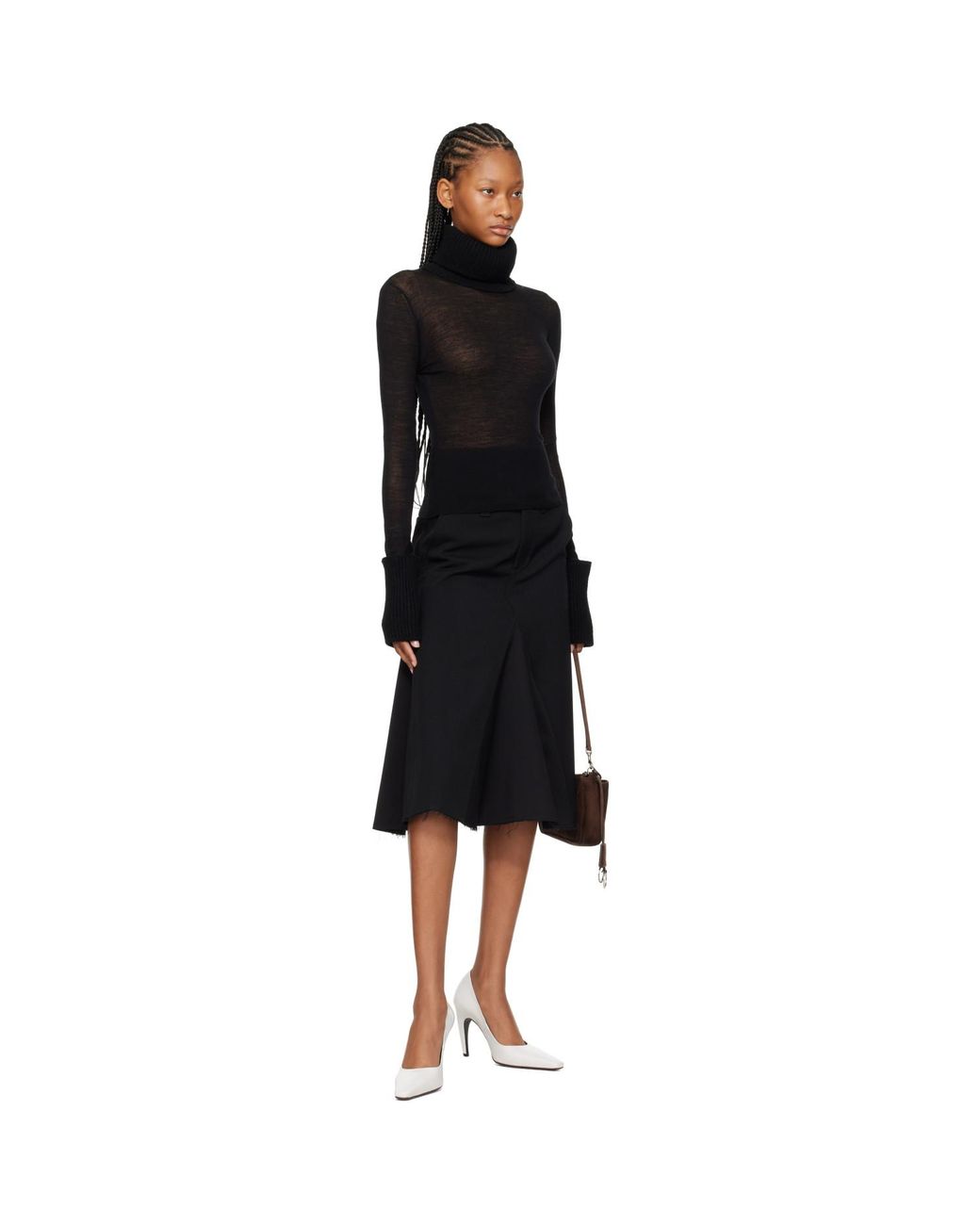 Our Legacy Black Rift Midi Skirt