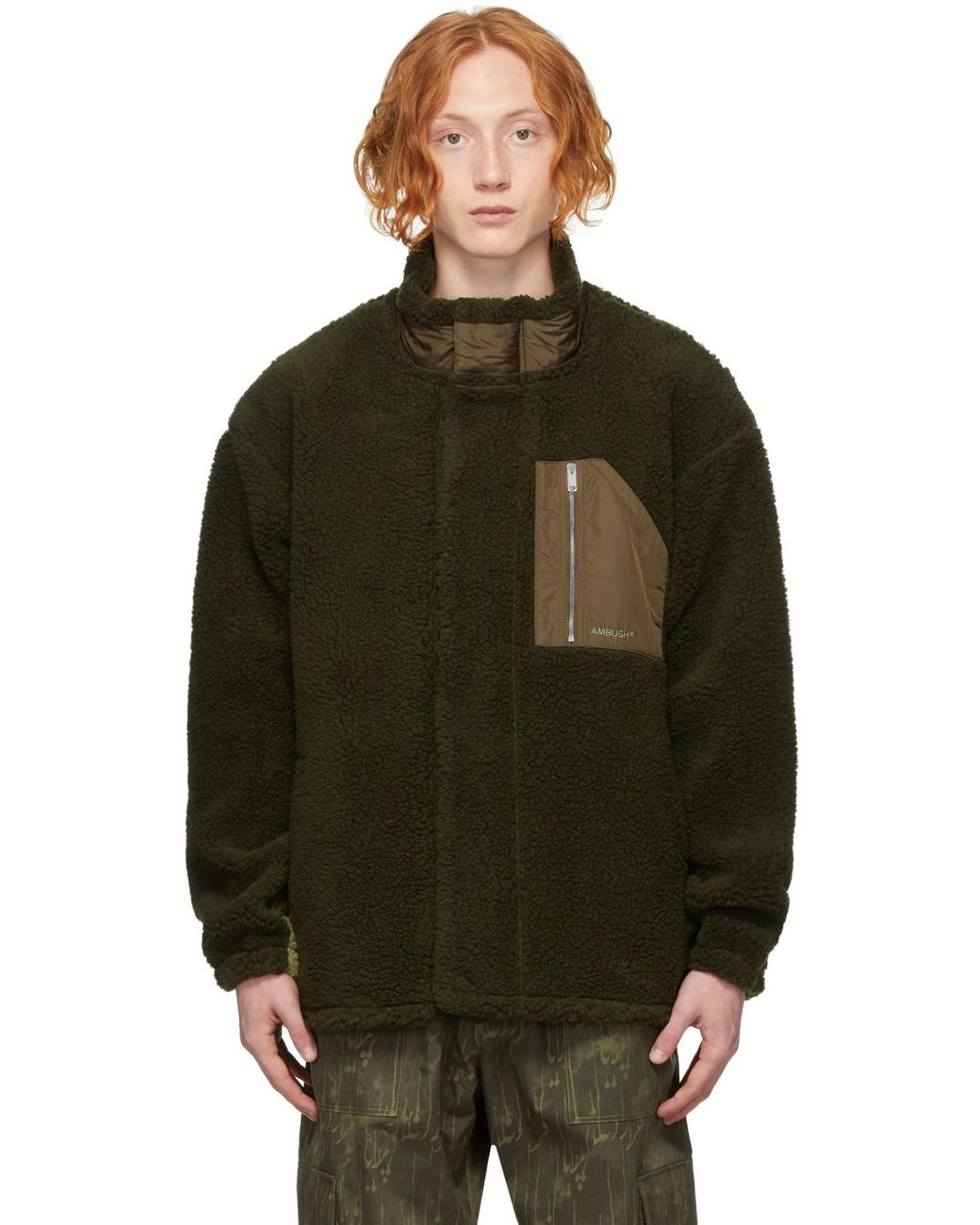 Ambush Ambush Green Wool Fleece Jacket for Men | Lyst