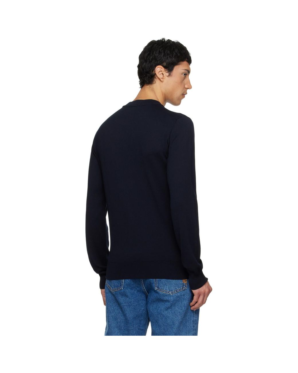 Balmain Blue Fine Silk & Cotton Sweater for men