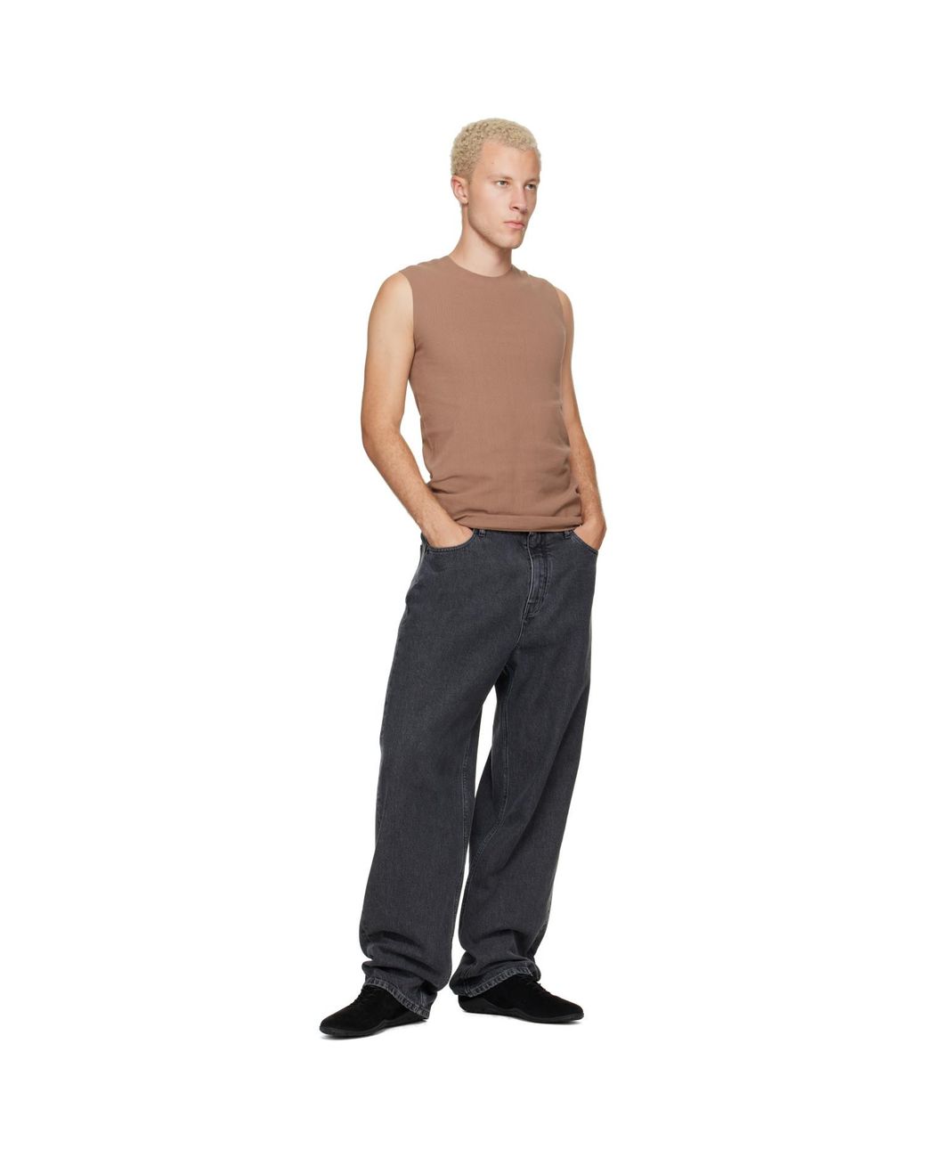 Jil Sander Multicolor Tan Ribbed Tank Top for men