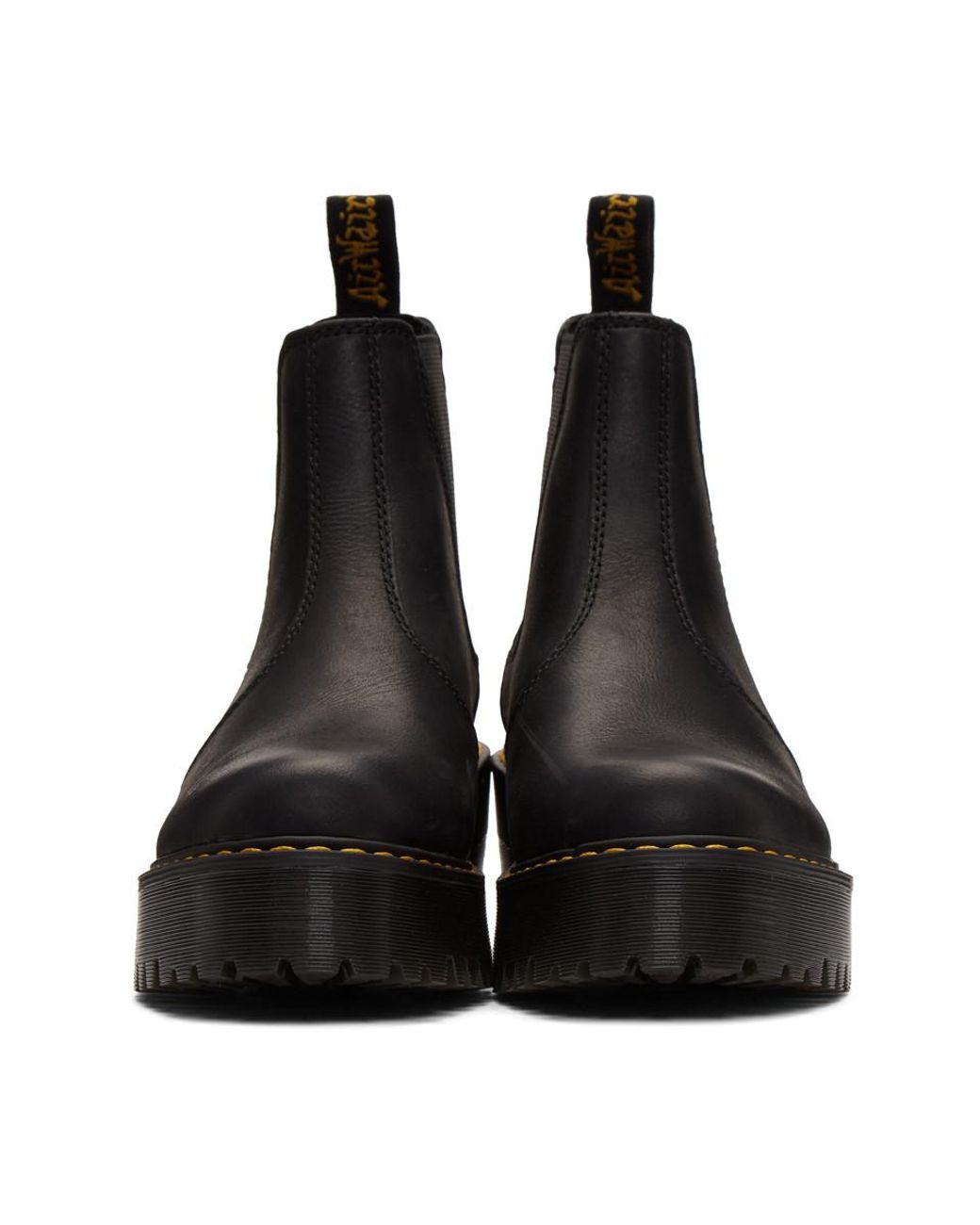 dr martens 2976 alyson black leather snowgrip flat chelsea boots