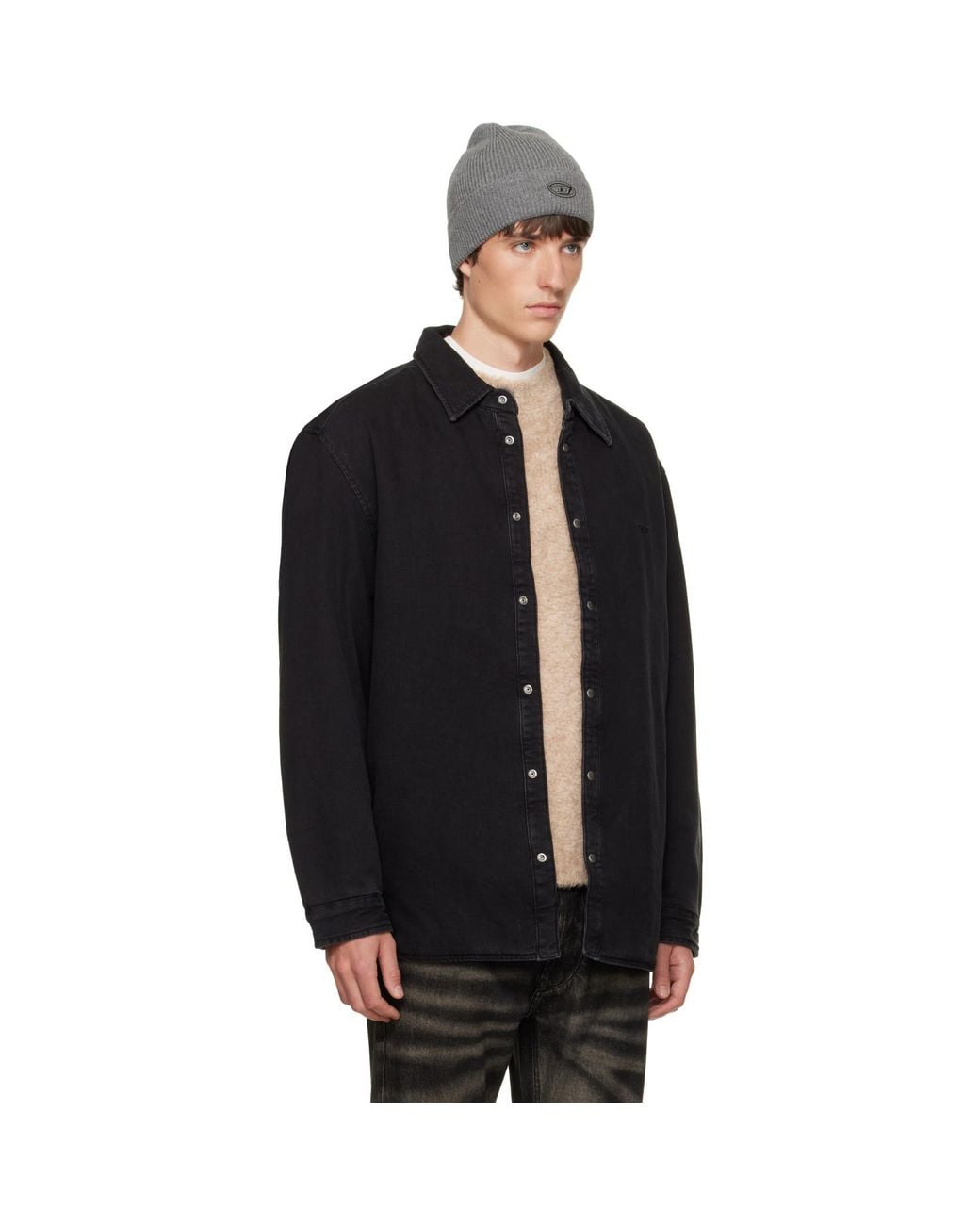 DIESEL Black D-Flaim-D Denim Overshirt for men