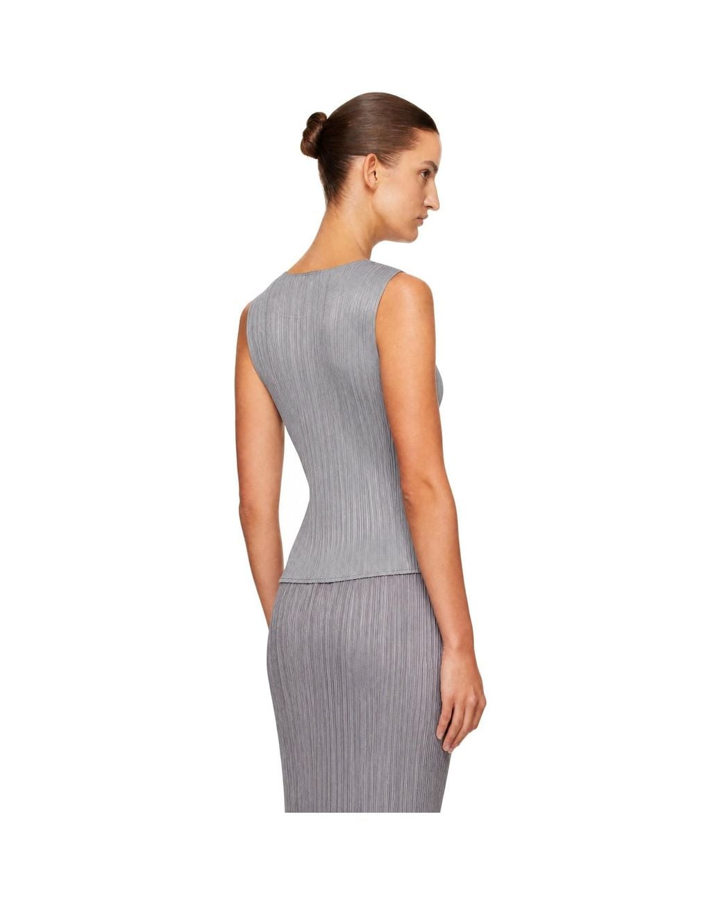 Pleats Please Issey Miyake Gray Basics Top