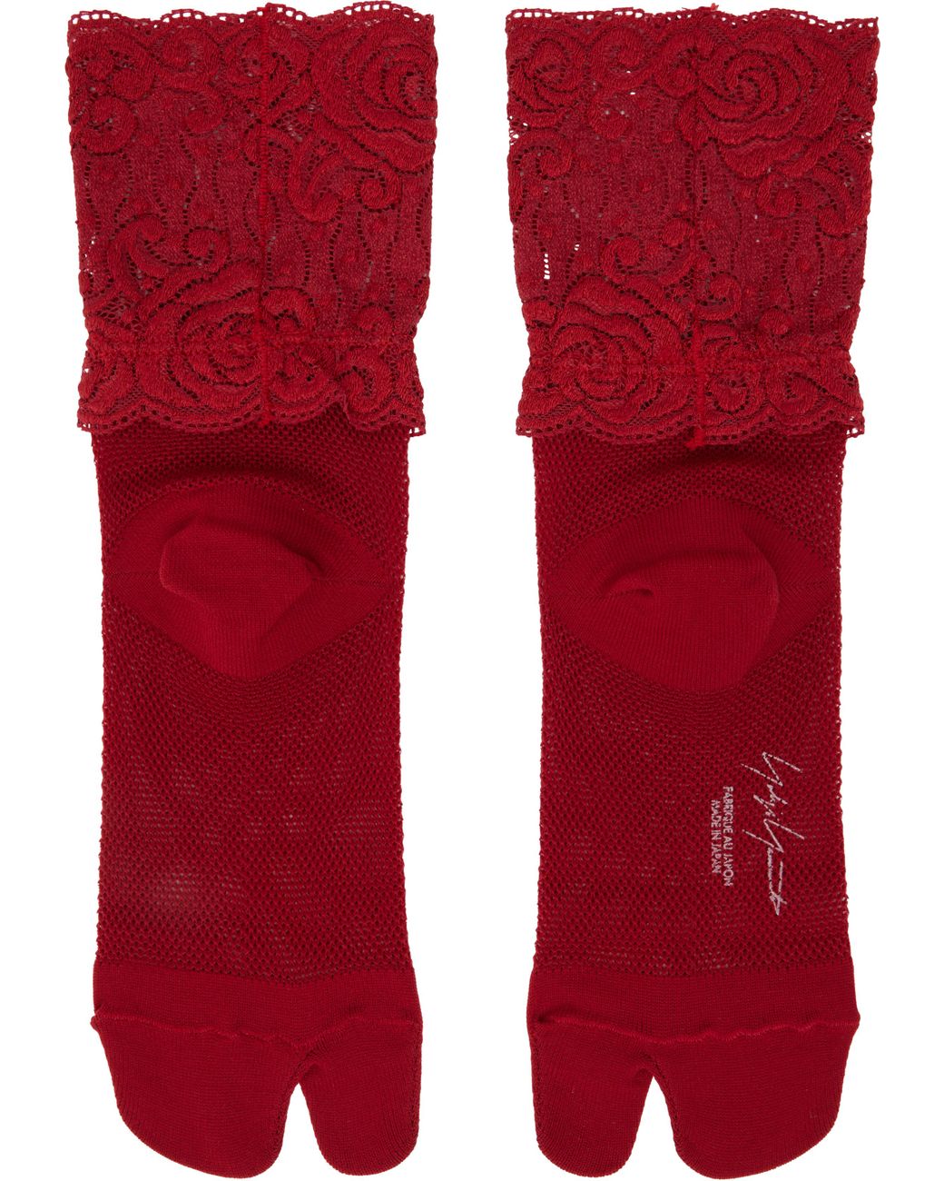 【関税込み】YOHJI YAMAMOTO レッド Mesh/Lace Tabi ソックス Yohji Yamamoto Mesh/Lace Tabi Socks in Red | Lyst