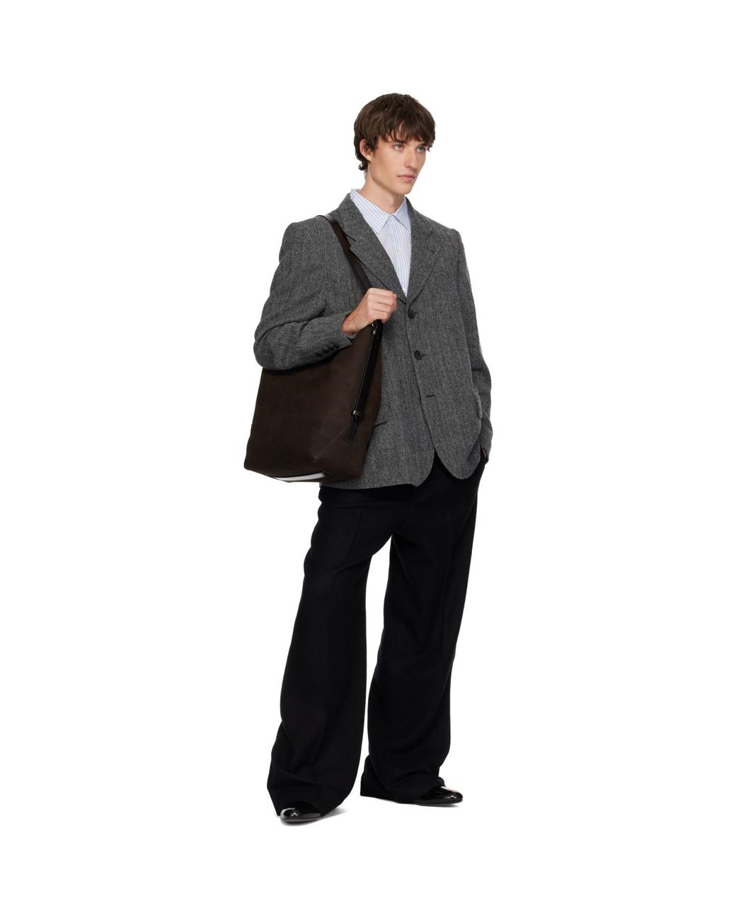 Sir Gray Herringbone Tailored Blazer for men
