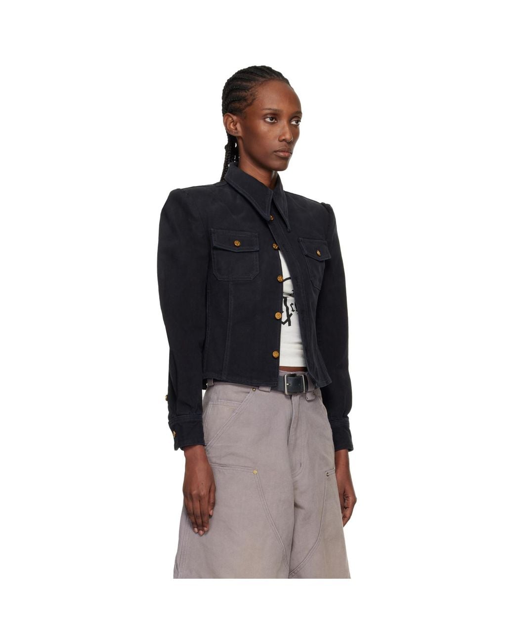 Willy Chavarria Black Denim Chavela L/ Shirt