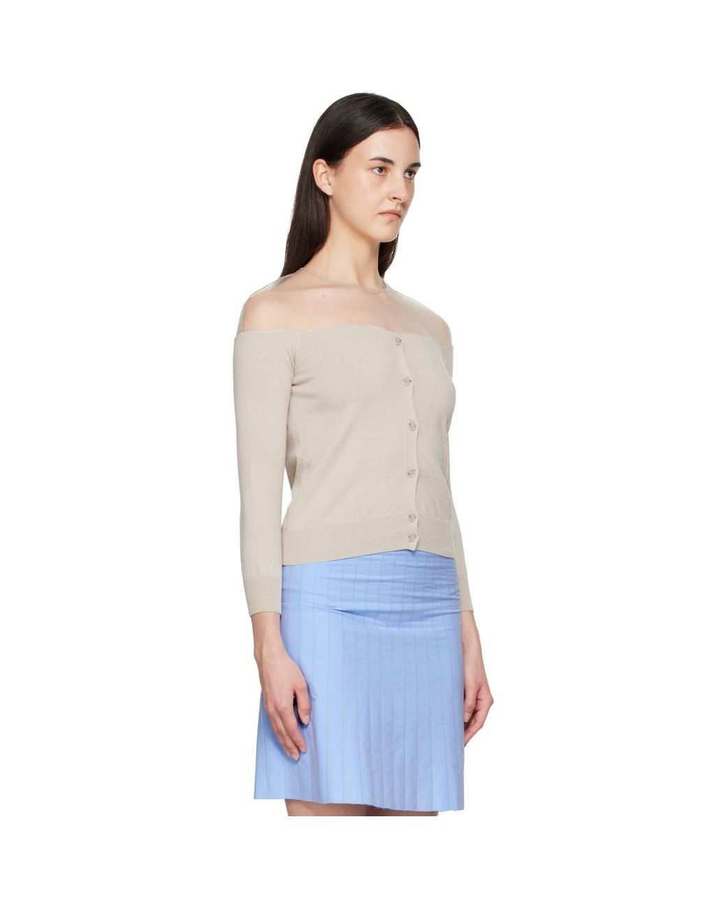 MM6 by Maison Margiela Blue Knit Cardigan
